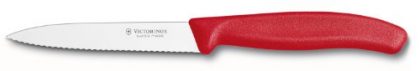 Victorinox Swiss Classic 4-Inch Paring Knife with Spear Tip, Serrated, Red