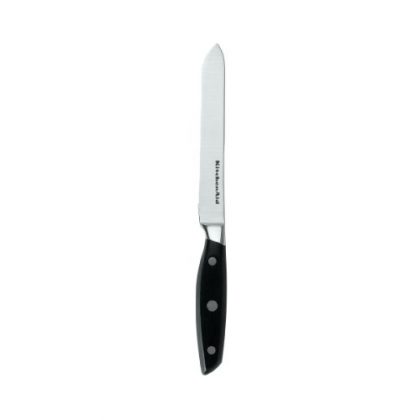 KitchenAid Triple Riveted Serrated Utility Knife (Black, 5-1/2-Inch)