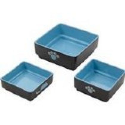 Ethical Pet Products (Spot) DSO6931 Stoneware 4-Square Cat Dish, 5-Inch, Blue