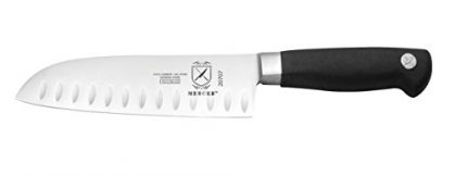 Mercer Culinary Genesis 7″ Forged Santoku Knife, Steel/Black