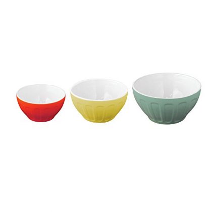 Good Cook OvenFresh Stoneware 3 Piece Mixing Bowl Set, Multicolor