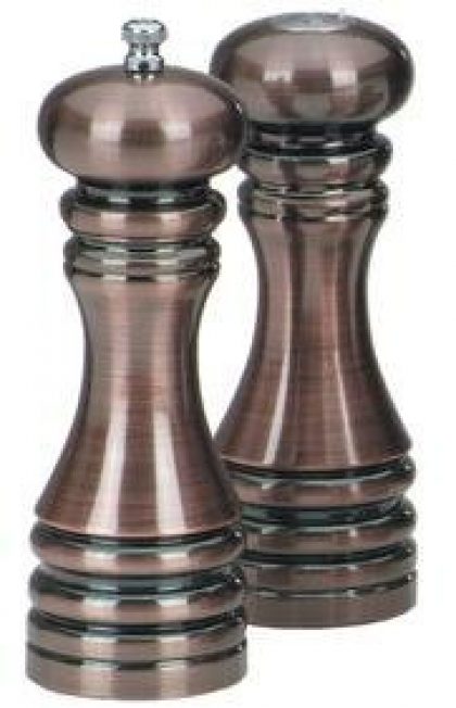 Chef Specialties – 90070 – 7 Inch – Burnished Pepper Mill And Salt Shaker Set