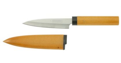 Kotobuki Fruit Knife with Wood Cover, Brown