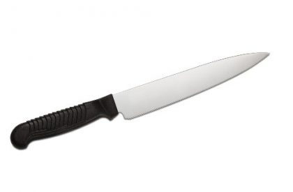 SPYDERCO Kitchen Utility Plain Edge Knife, 6.5-Inch, Black