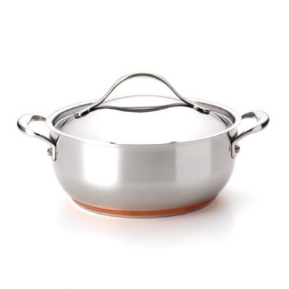 Anolon Nouvelle Copper Stainless Steel 4-Quart Covered Casserole