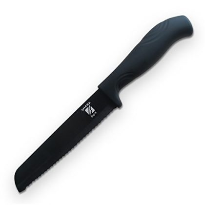 Sharp Box Ceramic Serrated Tomato Knife – 6 Inch – Professional Grade Kitchen Utility Knife – Extremely Sharp – Eco Friendly Product – Black