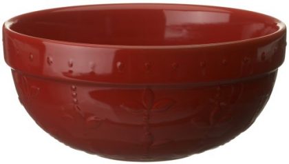 Signature Housewares Sorrento Collection 90-Ounce Medium Mixing Bowl, Ruby Antiqued Finish
