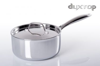 Duxtop Whole-Clad Tri-Ply Stainless Steel Induction Ready Premium Cookware SaucePan with Lid 3-Quart