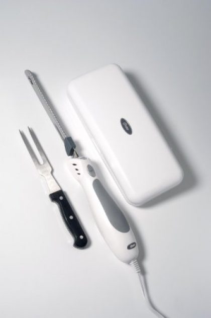 Oster 2803 Inspire Electric Knife with Bonus Carving Fork, White