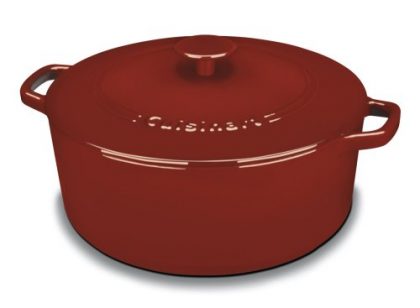 Cuisinart CI670-30CR Chef’s Classic Enameled Cast Iron 7-Quart Round Covered Casserole, Cardinal Red
