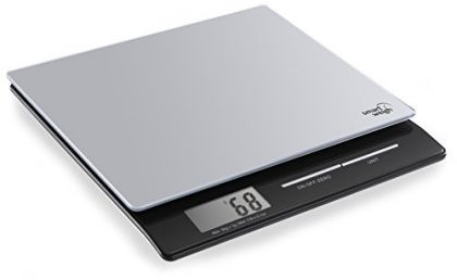 Smart Weigh PL11B Professional Digital Kitchen and Postal Scale with Tempered Glass Platform, Silver