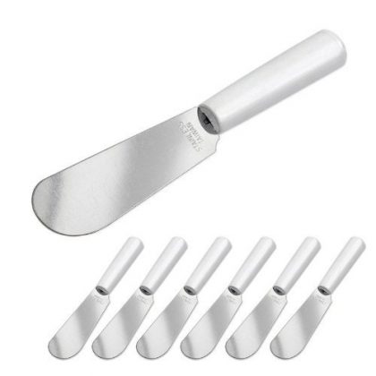 Set of 6 Hors D’Oeuvres Knives with White Handle – Stainless Steel Blade