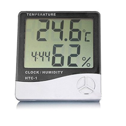 Norbi Indoor Desktop Humidity Meters Monitor Digital Hygrometer Thermometer Hygro Psychrometer with Large LCD Display (Black)