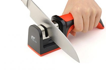 [HDS-TEK Hot Sell Product] HDS-TEK TM Soft-Grip Handle 2 Stage Professional Knife Sharpener Best for Sharpening Kitchen,Ergonomically Design,Black