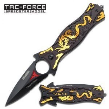Tac Force TF-707GD Assisted Opening Folding Knife 4.5-Inch Closed Sport, Fitness, Training, Health, Exercise Gear, Shape UP