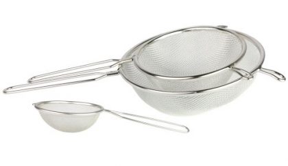Set of 3 – All Purpose Stainless Steel Fine Mesh Strainer Colander Sieve with Handle, 3 ¾”, 5 ¼”, and 7″