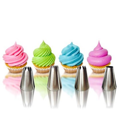 Cupcake Decorating Kit – The Perfect Cupcake By Love2bake -X-Large Stainless Steel Tips & Icing Bags