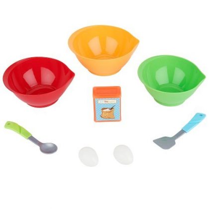 Just Like Home Kitchen Nested Mixing Bowls, Spoon, Spatula, and Food Play Set