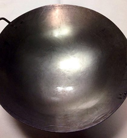 16 inch Carbon Steel Hand Hammered Wok (wok ring not included)