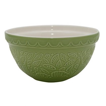 Mason Cash In the Forest Hedgehog Embossed Mixing Bowl, Sage Green, 1.25-Quart, 8-1/4 by 8-1/4 by 4 Inches