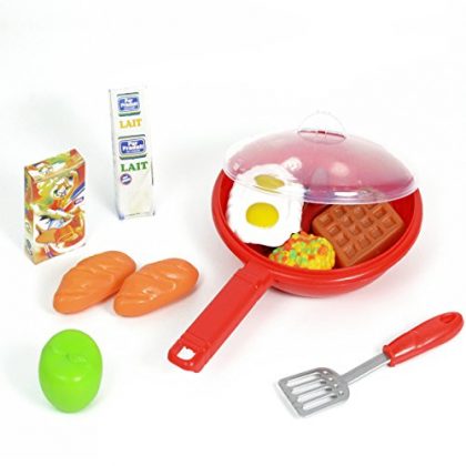 Pretend Play Breakfast Food Set with Frying Pan – Toddler Pretend Play Food Set – Kids Kitchen Playsets