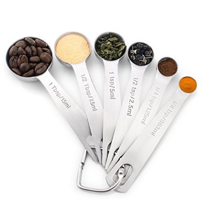 1Easylife H742 Stainless Steel Measuring Spoons, Set of 6 for Measuring Dry and Liquid Ingredients