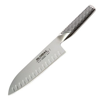 Global G-48 – 7 inch, 18cm Santoku Hollow Ground Knife