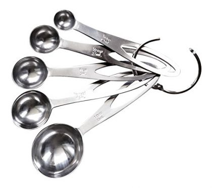Gourmetics Kitchens – 18/10 Stainless Steel Measuring Spoons – 5 Piece Set