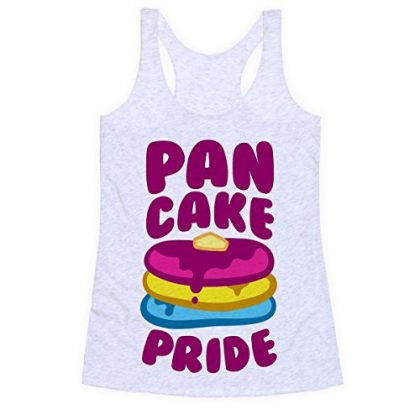 HUMAN Pan Cake Pride Heather White XS Racerback Tank Top