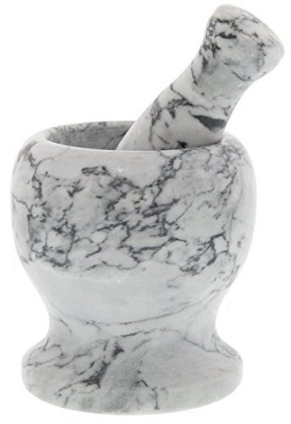 Mortar and Pestle Marble – Stone Mortar and Pestle – Dark Gray