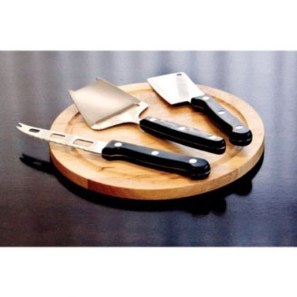 Gourmet 5 Piece Cheese Set with Cutting Board – Hard Cheese Knife, Shaver and Fork