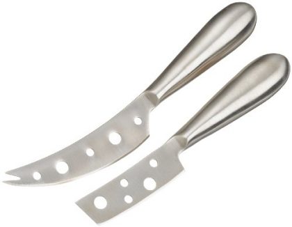 Prodyne K-7-S Stainless Steel Cheese Knives with Open Surface Blade, Set of 2