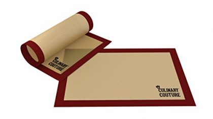 Culinary Couture Silicone Baking Mat Set (2) Non-Stick Cookie Sheet, Fits Half Sheet, 16-5/8 x 11 Inch, Bonus Ebook!