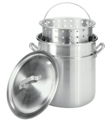 Bayou Classic 4042 42-Quart All-Purpose Aluminum Stockpot with Steam and Boil Basket