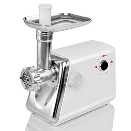 Electric Meat Grinder 1300 Watt Steel Industrial Heavy Duty Professional Commercial Home Food Mincer Slicer Mills Mixer with 3 Grinding Plates 1 Cutting Blade & Attachment Tool