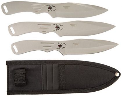 BladesUSA RC-179-3 Throwing Knife Set with Three Knives, Silver Blades, Steel Handles, 8-Inch Overall