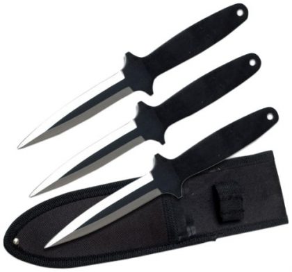 Perfect Point PP-030-3BK Throwing Knife Set 3 Piece 9-Inch Overall