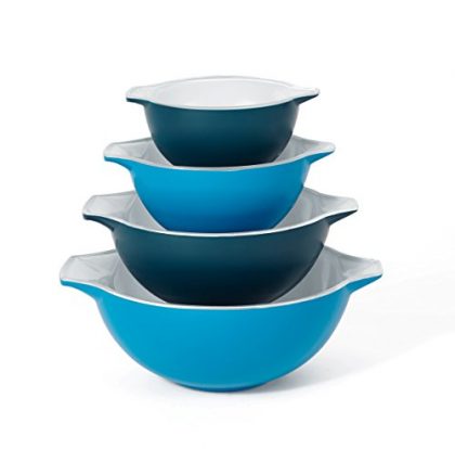 Creo 4-Piece SmartGlass Nesting Bowls, Mediterranean Blue