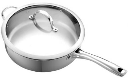 Cooks Standard NC-00351 Stainless Steel 11-Inch Deep Saute Pan with Cover, 5-Quart