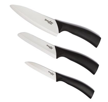Shenzhen Knives. Ceramic Knife Set – 3-piece (6″ Chef’s, 5″ Slicing & 4″ Paring)