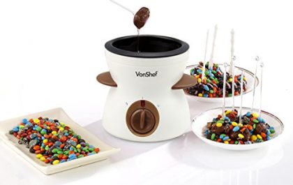 VonShef Electric Chocolate Fondue Melting Pot, Warmer, Chocolatier – Includes FREE Spatula, 10 Skewers & 10 Forks
