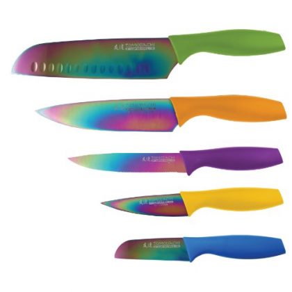 Hampton Forge Tomodachi Titanium 5-Piece Cutlery Set with Blade Guards, HMC01E550S