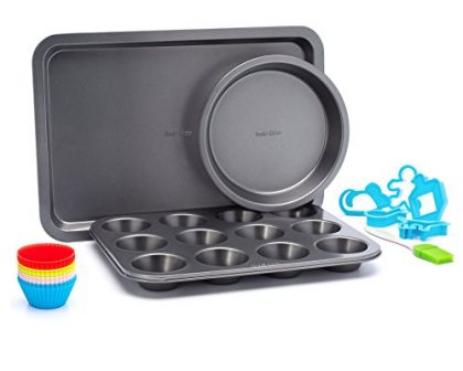 Premium Nonstick 21 Pcs Baking Pans – Bakeware Set – Sheet, Pans, Baking Supplies, Cups – Ebook
