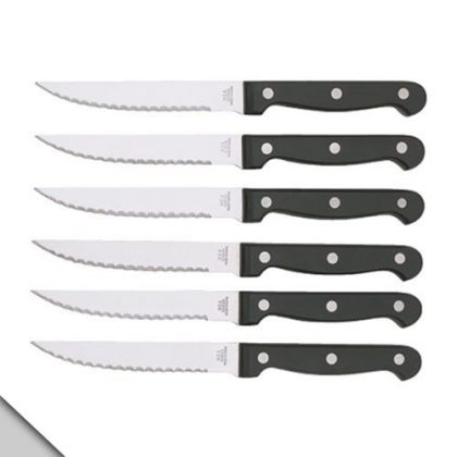 Ikea Stainless Steel Steak Knife, Set of 6, Black, Silver
