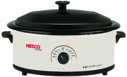 Nesco 4816-14 6-Quart Roaster Oven with Porcelain Cookwell, White