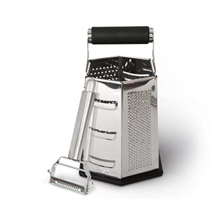 Product Stop Amazing Stainless Steel 6-sided Box Cheese Grater and Julienne Peeler [Bundle]