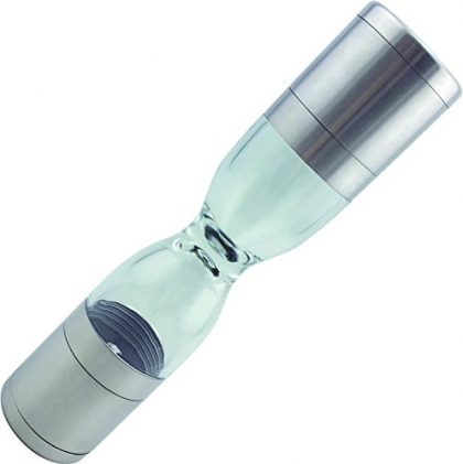 Deluxe Hourglass 2 in 1 Salt & Pepper Grinder. It’s a Salt Mill and Pepper Mill Set in One Unit