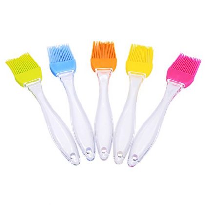 NEWSTYLE Silicone Pastry Brushes, BBQ Baking Cooking Basting Brushes, BBQ Great Tool, Multipurpose Kitchen Utensil Tool – Set of 5 Color