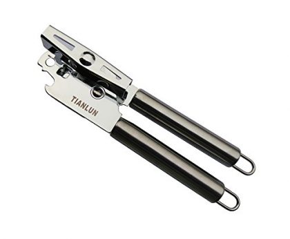 Tianlun® Manual Can Opener Heavy Duty Stainless Steel Smooth Edge Best for Arthritis and Seniors.