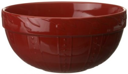 Signature Housewares Sorrento Collection 120-Ounce Large Mixing Bowl, Ruby Antiqued Finish